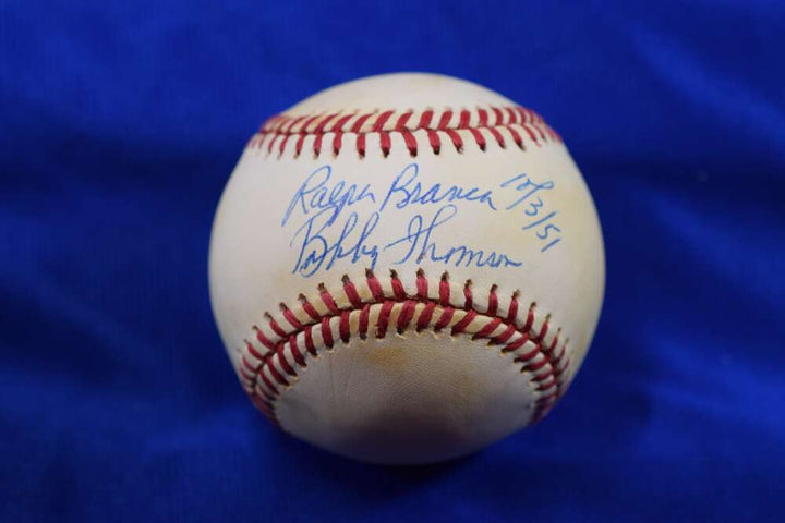 Ralph Branca Bobby Thomson PSA DNA National League Signed Baseball 1951-10-03