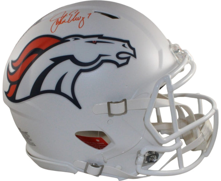 John Elway Autographed Denver Broncos Authentic 24 Alt Helmet Beckett W 55371