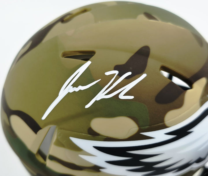 Jason Kelce Signed Philadelphia Eagles Camo Speed Mini Helmet PSA/DNA ITP