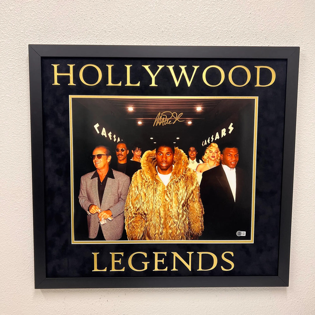 Magic Johnson Los Angeles Lakers Signed Basketball Photo BAS