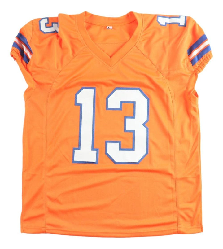 Pat Bryant Denver Signed Orange Pro-Cut Football Jersey JSA QR Hologram