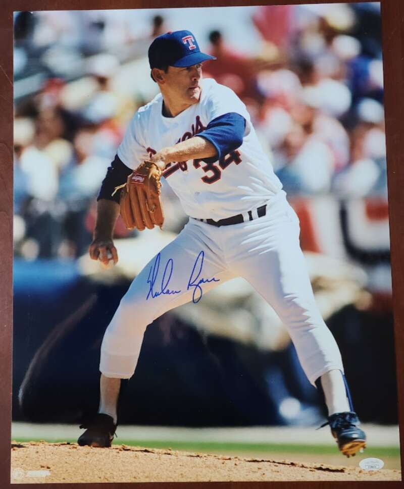 Nolan Ryan JSA Cert Signed  16x20 Photo Autograph Rangers