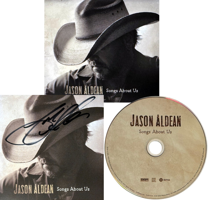 Jason Aldean signed 2026 Songs About Us 4.75x4.75 Art Card Insert/CD/Case - COA