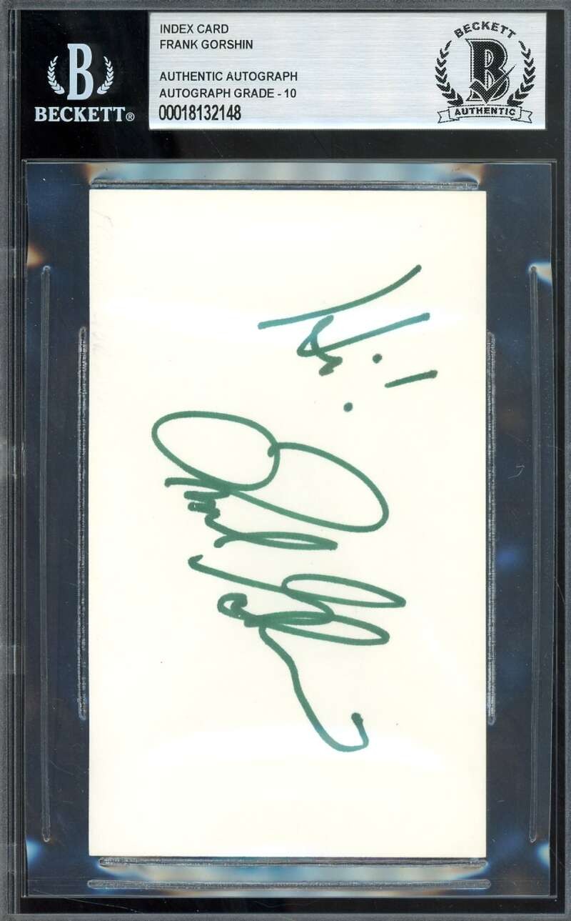 Frank Gorshin Gem Mint 10 Beckett BAS Signed 3x5 Index Card Batman Riddler Autog