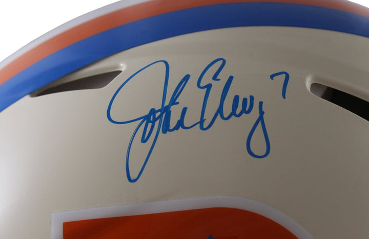 John Elway Autographed Denver Broncos Authentic Retro Helmet Beckett WIT 55376