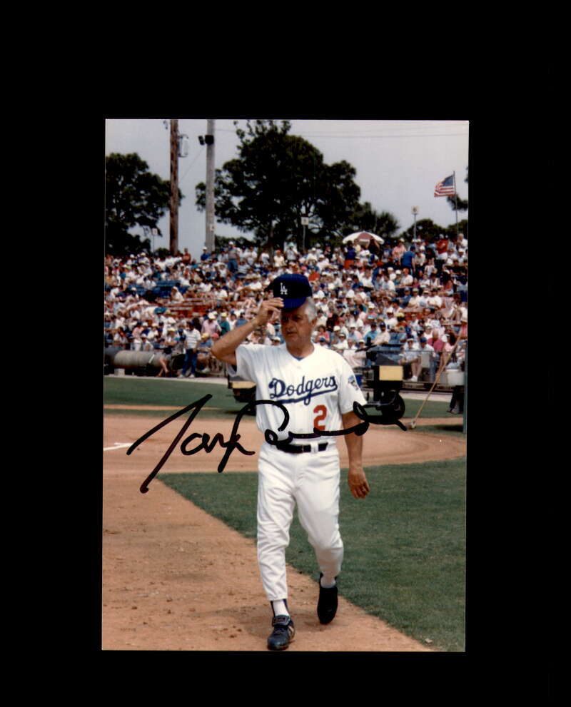 Tommy Lasorda PSA DNA Signed 4x6 Original 90`s Photo Autograph Dodgers
