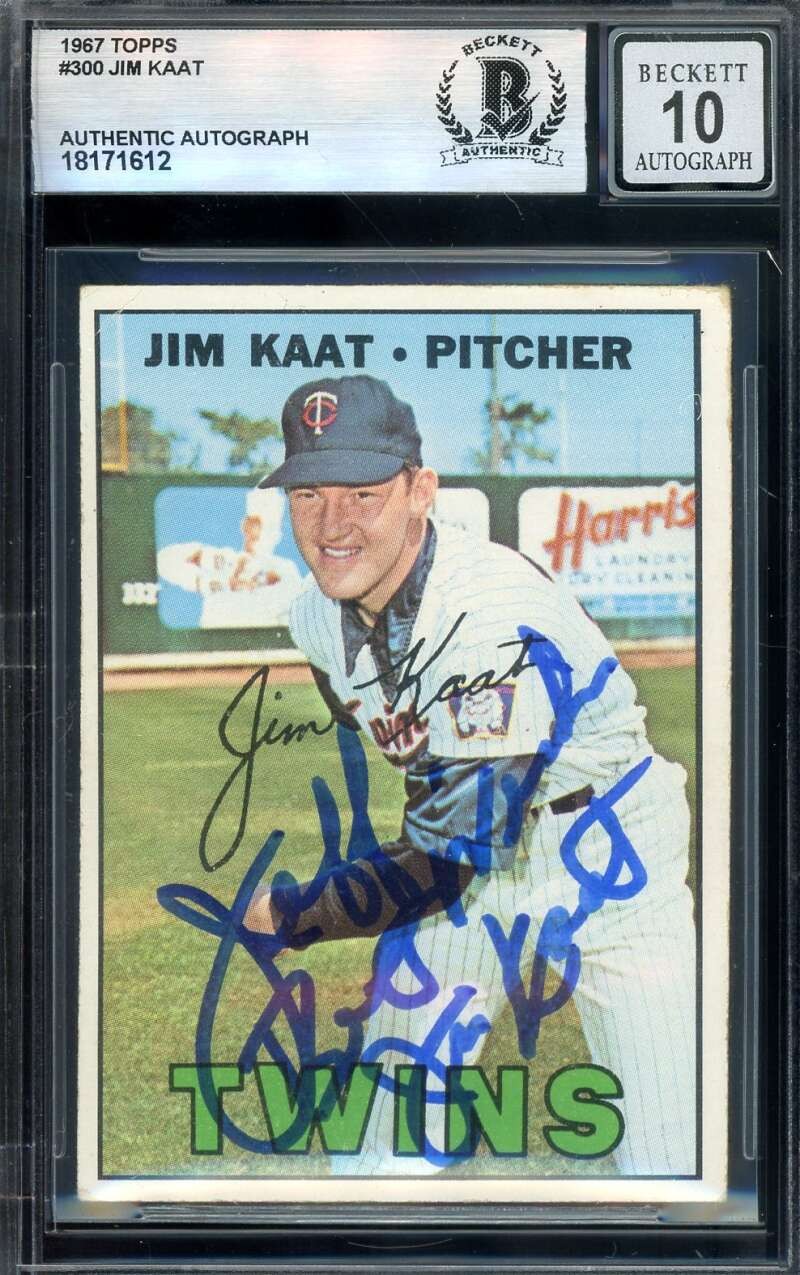 Jim Kaat Gem Mint 10 Beckett BAS Signed 1967 Topps Autograph