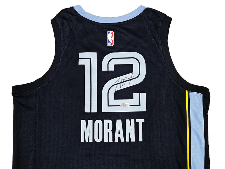 Grizzlies Ja Morant Auto Dark Blue Nike Icon Edition Swingman Jersey Size 48 BAS