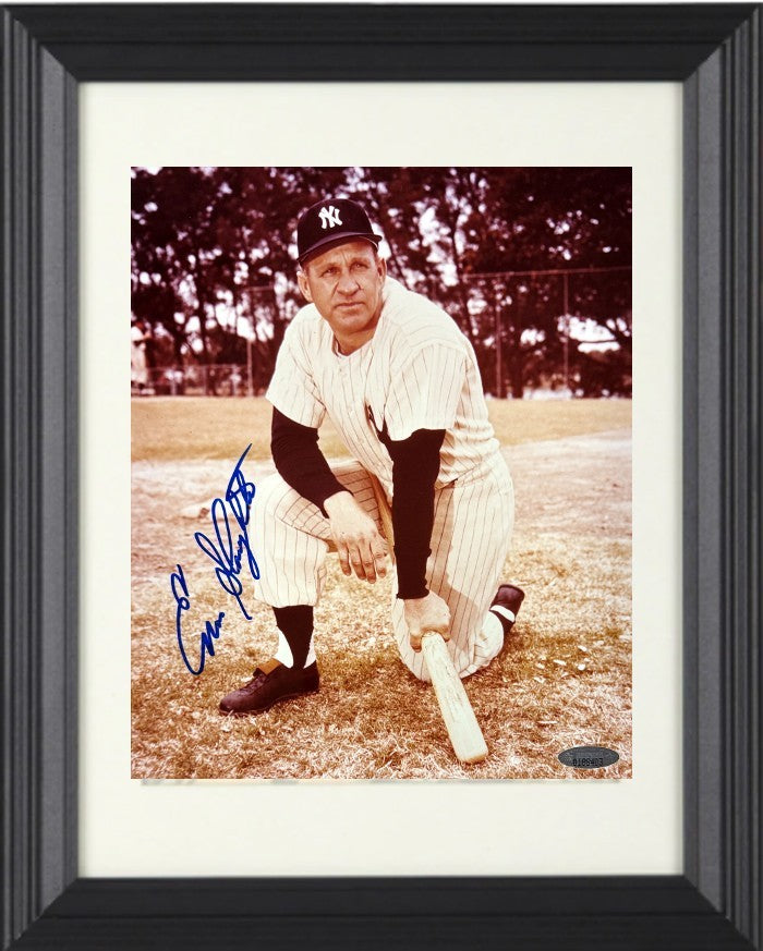 Enos Slaughter signed New York Yankees 8x10 Photo Framed-Tri-Star Holo/COA (HOF)