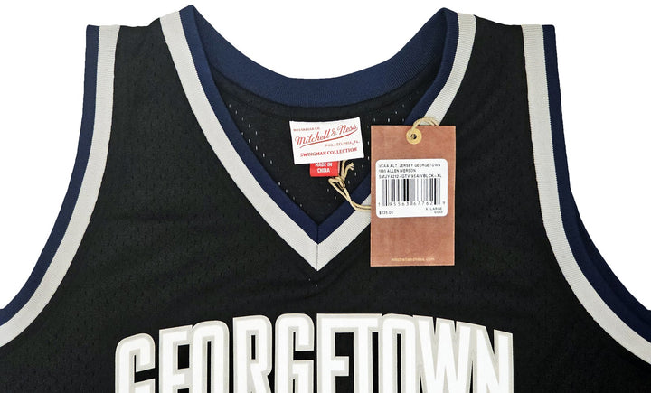 Georgetown Hoyas Allen Iverson Auto Black Mitchell Ness 95 College Jersey XL BAS