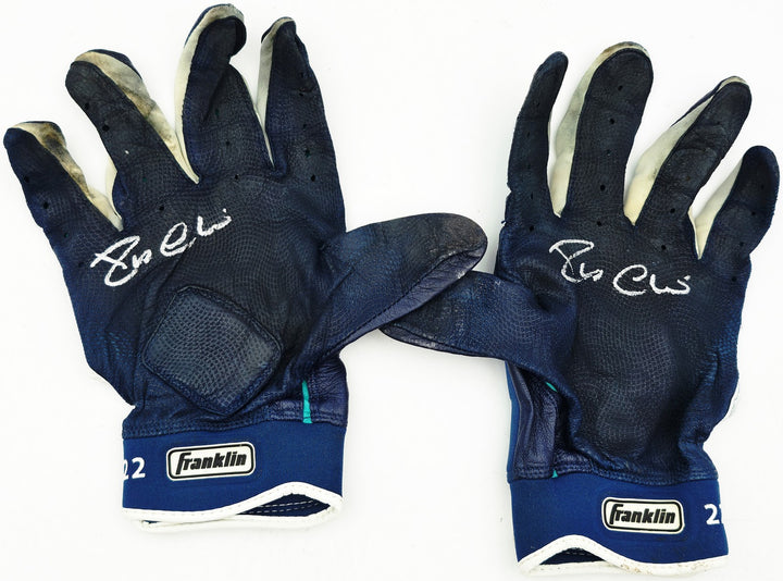 Robinson Cano Signed Blue & Teal Franklin Game Used Batting Gloves Mariners
