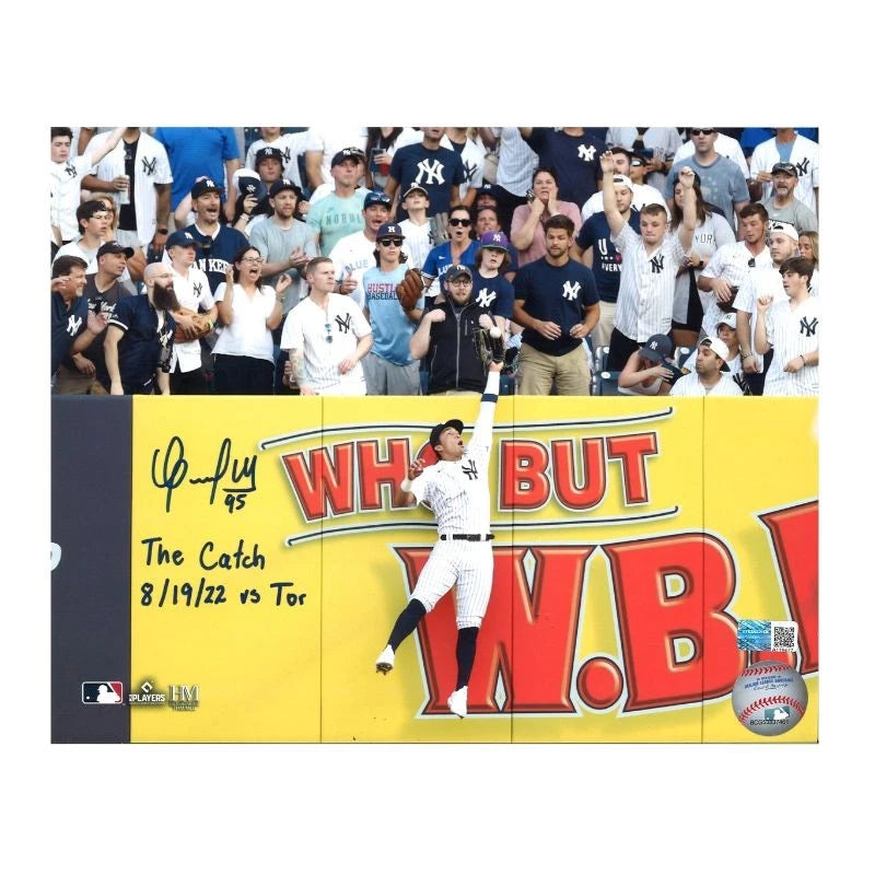 Oswaldo Cabrera New York Yankees Autographed 8x10 Photo Inscribed "The Catch 8/19/22" (CX Auth)
