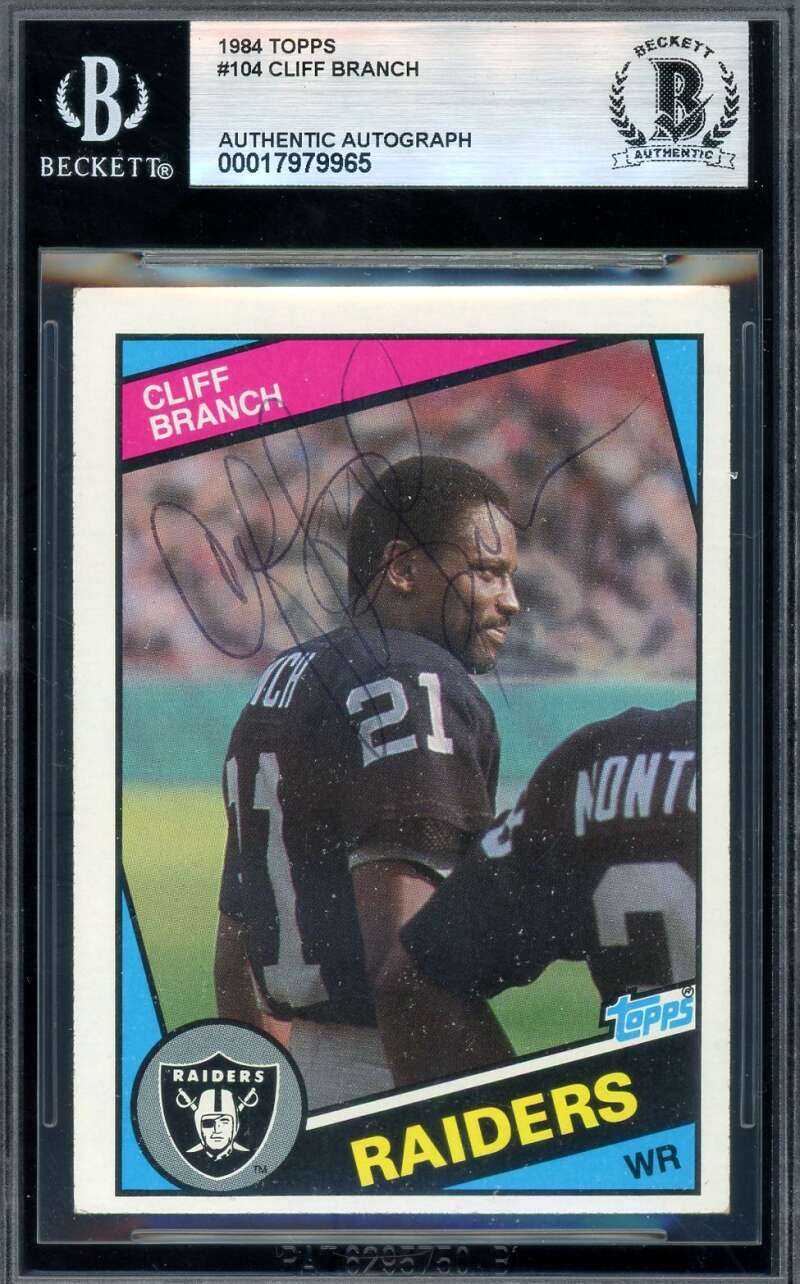 Cliff Branch Beckett BAS Vintage Signed 1984 Topps Autograph