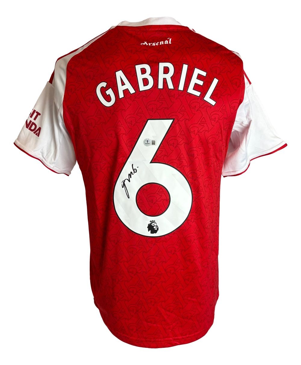 Gabriel Signed Arsenal Adidas Soccer Jersey BAS