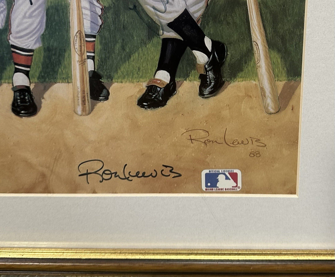 500 HR Signed Framed Poster Ron Lewis Mickey Mantle 11 HR Total Auto CBM COA HOF