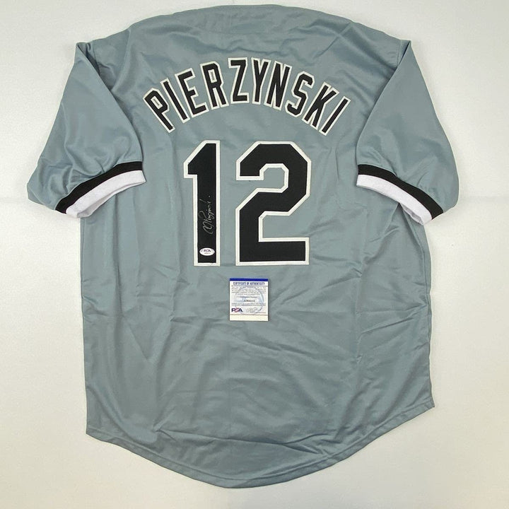 Autographed/Signed AJ A.J. Pierzynski Chicago Grey Jersey PSA/DNA COA