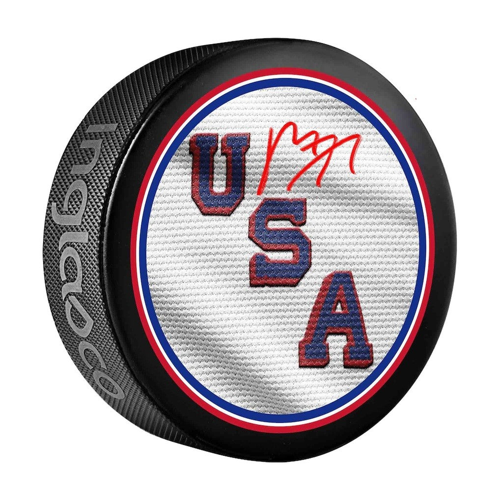 Matthew Tkachuk Signed USA Hockey Logo Puck Fanatics