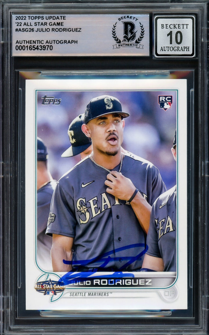 Julio Rodriguez Auto 2022 Topps Update All Star Game RC ASG26 Sig 10 Beckett