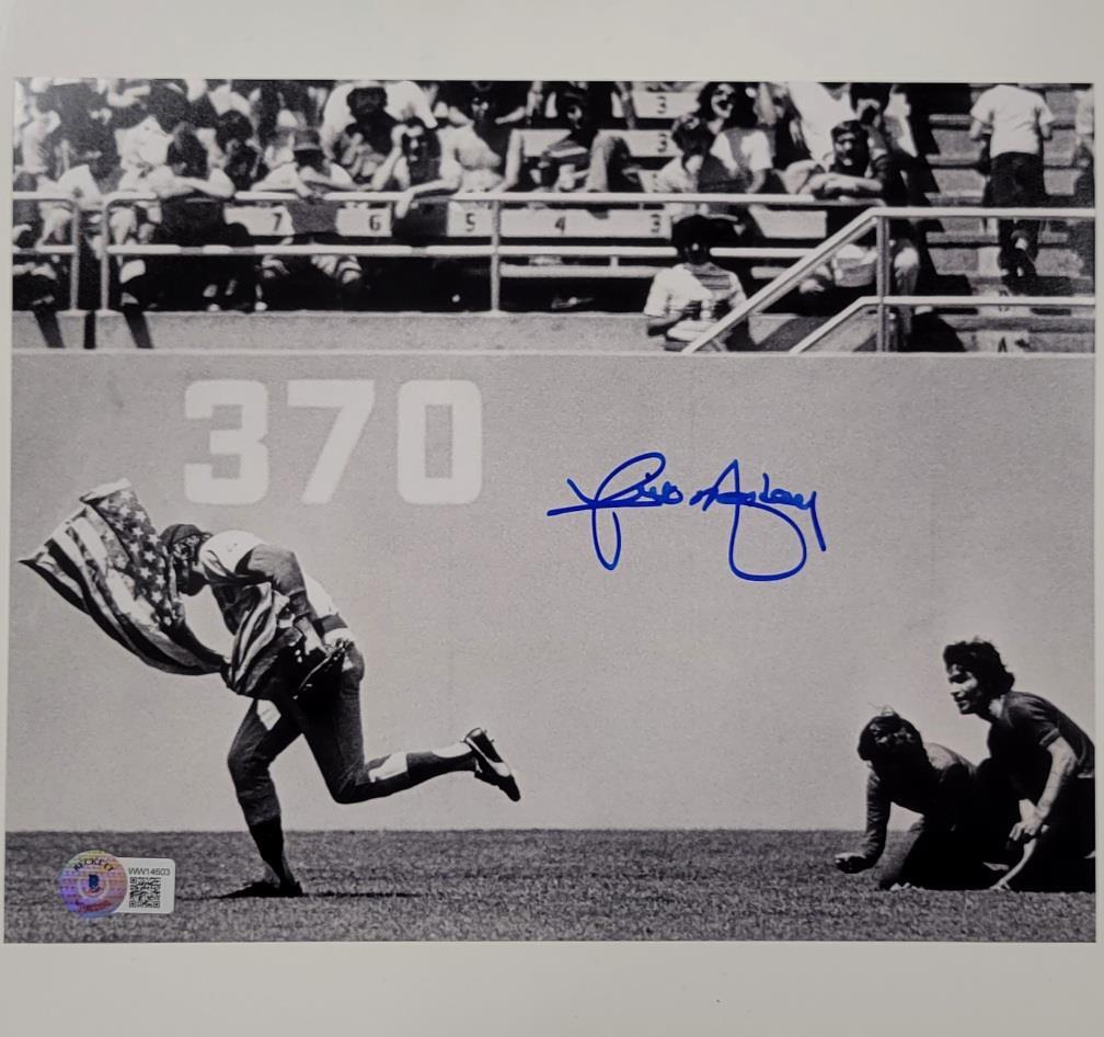 Rick Monday autograph signed 8x10 Photo Saves American Flag ~ Beckett BAS WIT