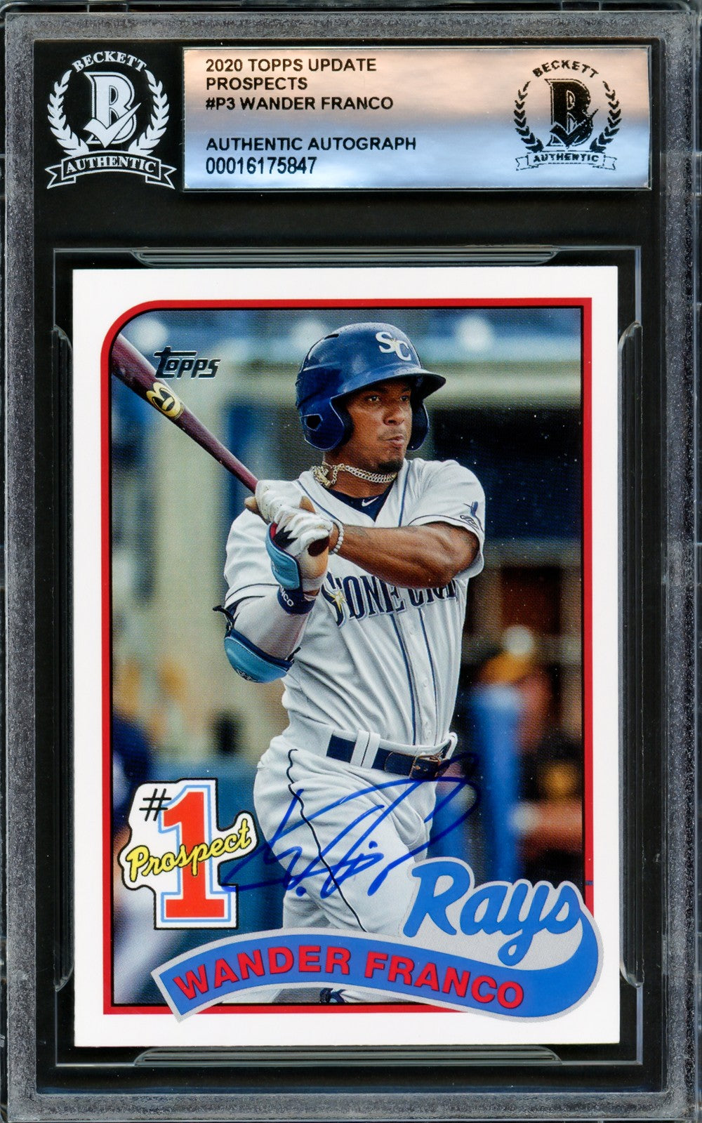 Wander Franco Autographed 2020 Topps Update RC Tampa Bay Rays Beckett 16175847