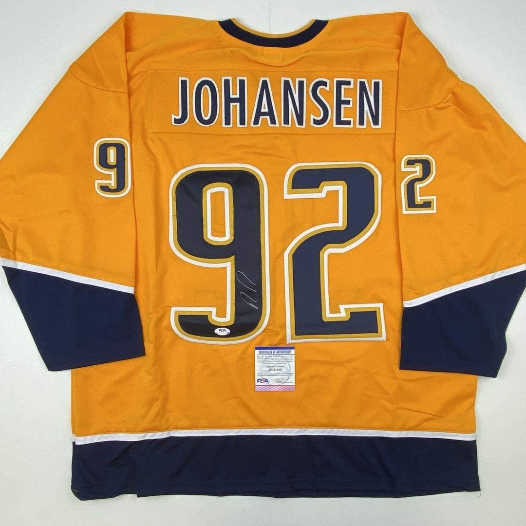 Autographed/Signed RYAN JOHANSEN Nashville Yellow Jersey PSA/DNA COA Auto