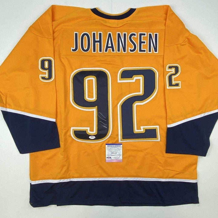 Autographed/Signed RYAN JOHANSEN Nashville Yellow Jersey PSA/DNA COA Auto