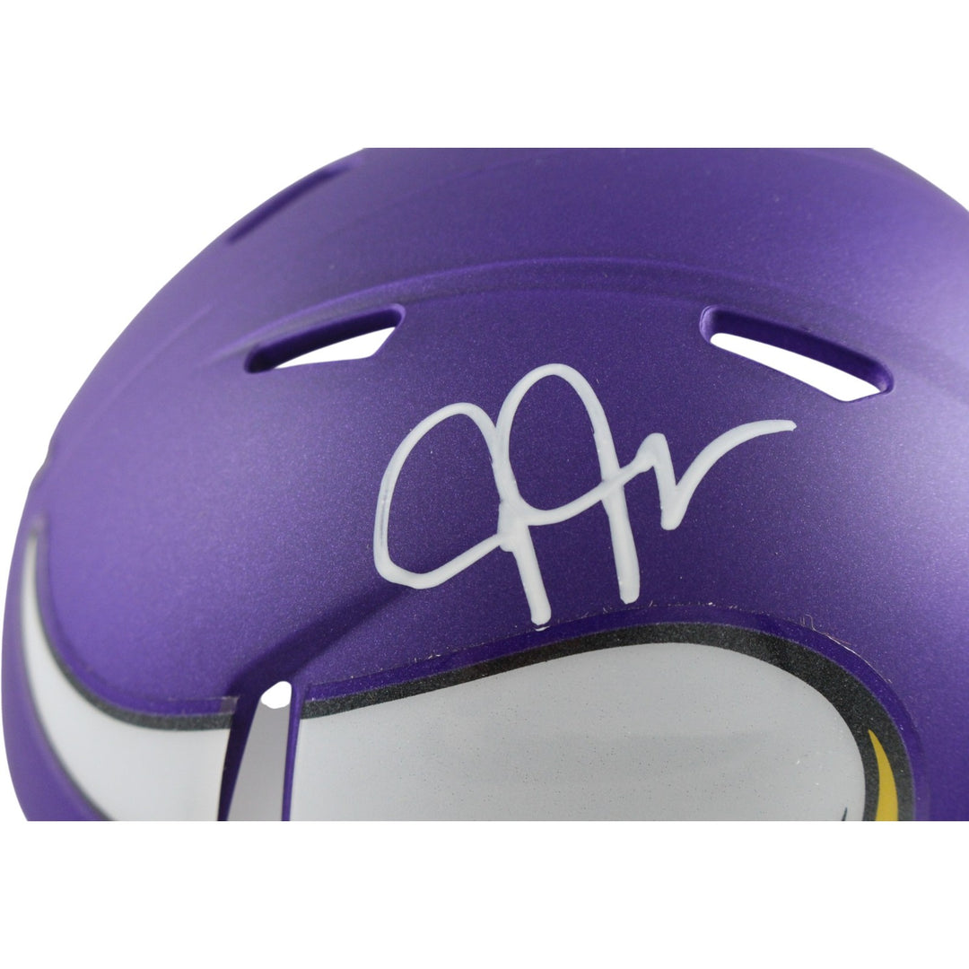 Justin Jefferson Autographed Minnesota Vikings Mini Helmet Beckett Witness 56174
