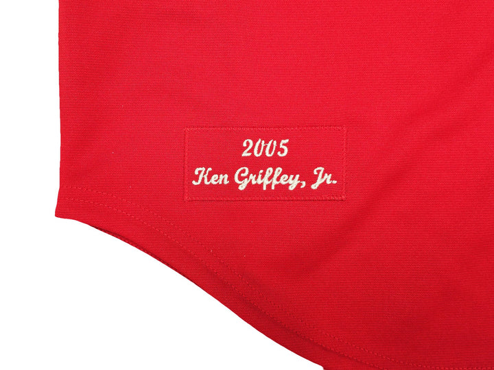 Reds Ken Griffey Jr Auto Red Mitchell Ness 05 Cooperstown Collection Jersey 44