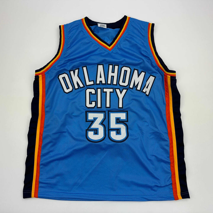 Facsimile Autographed Kevin Durant Oklahoma City Blue Reprint Jersey Men's XL