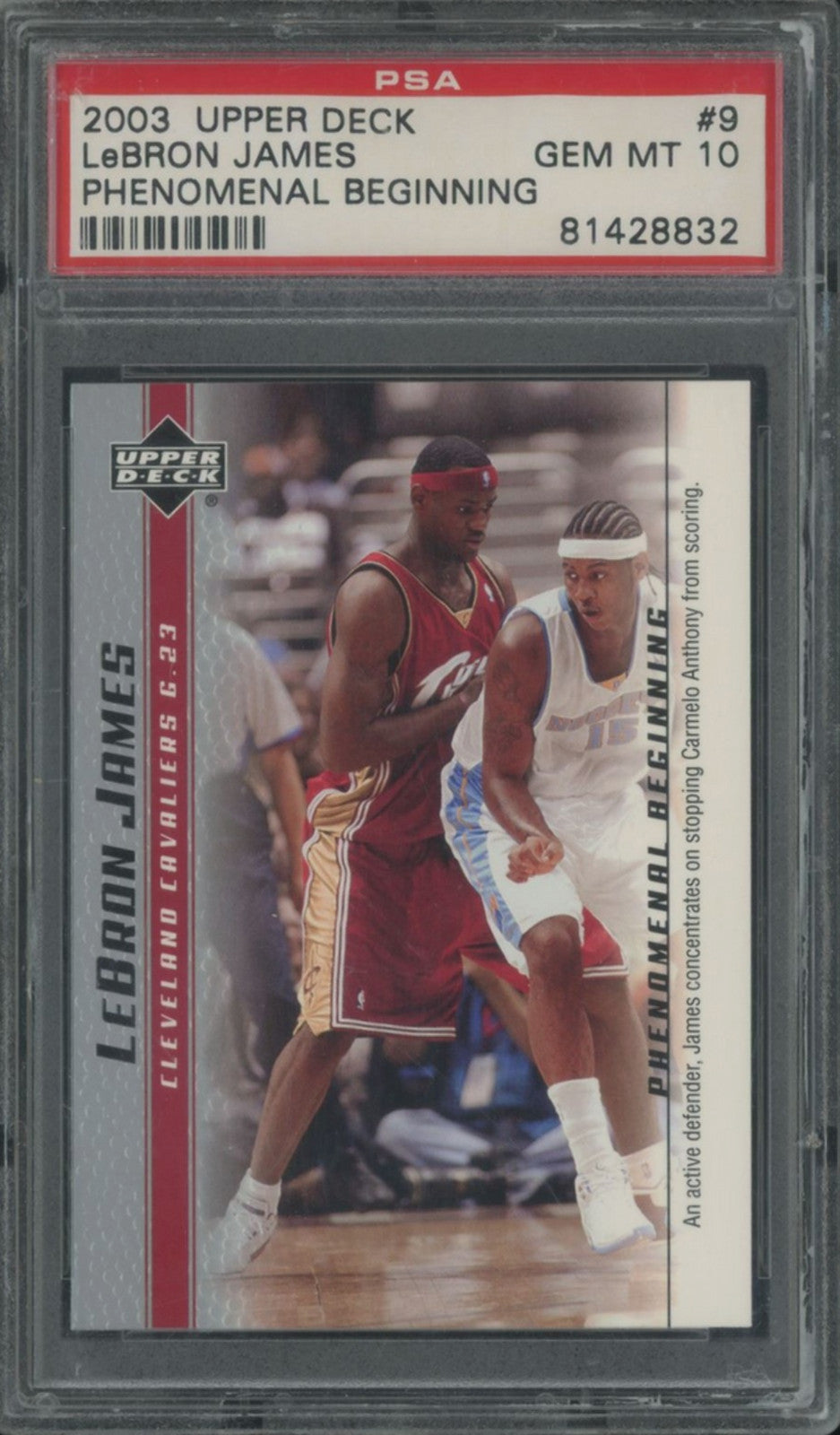 Graded 2003-04 UD LeBron James #9 Phenomenal Beginning Rookie RC Card PSA 10