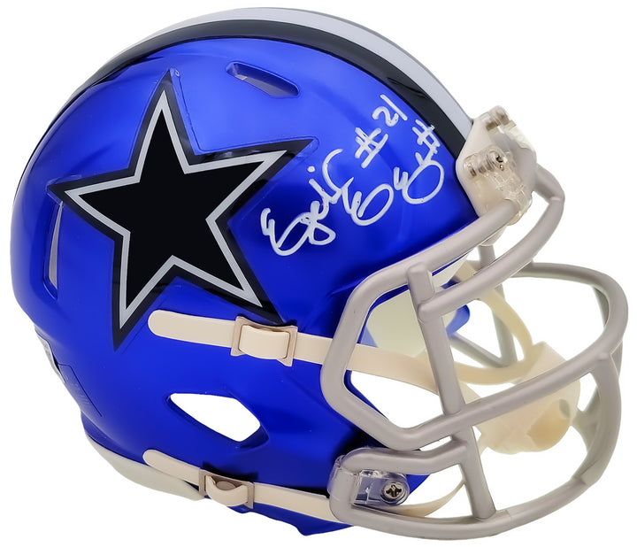 Ezekiel Elliott Signed Dallas Cowboys Flash Blue Speed Mini Helmet Beckett