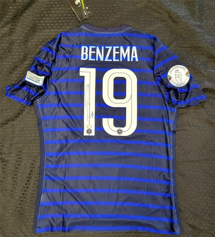 Karim Benzema signed France Jersey Size XL autograph Real Madrid ~ Beckett BAS
