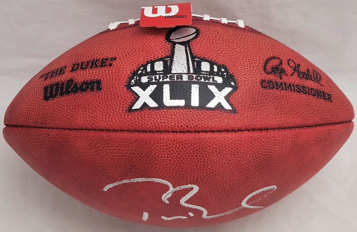 Tom Brady Auto Patriots NFL Leather Super Bowl XLIX Logo Football Fanatics Holo