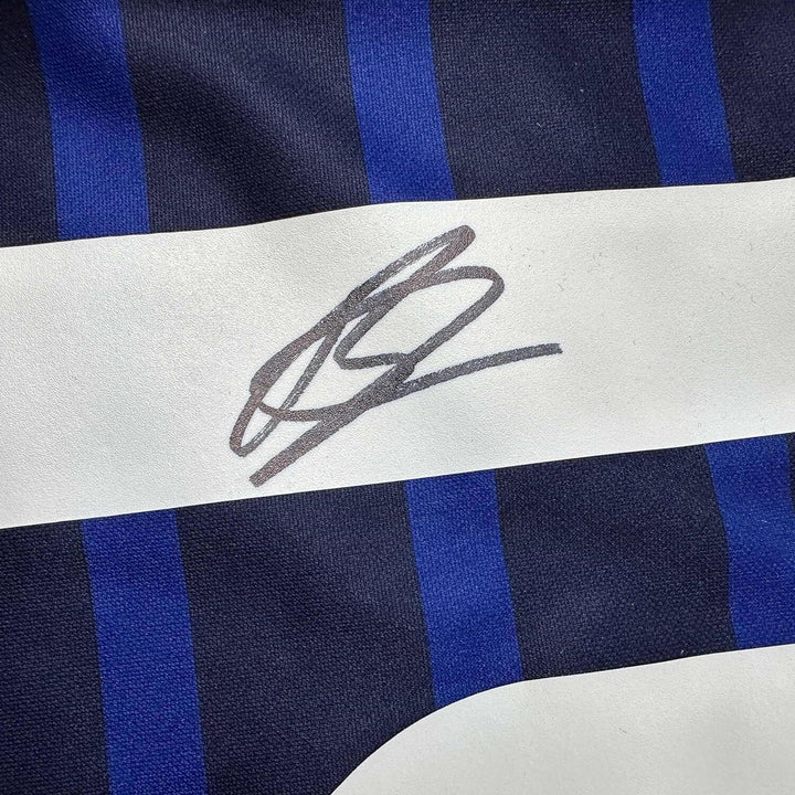 Framed Autographed/Signed Karim Benzema 33x42 France French Blue Jersey BAS COA