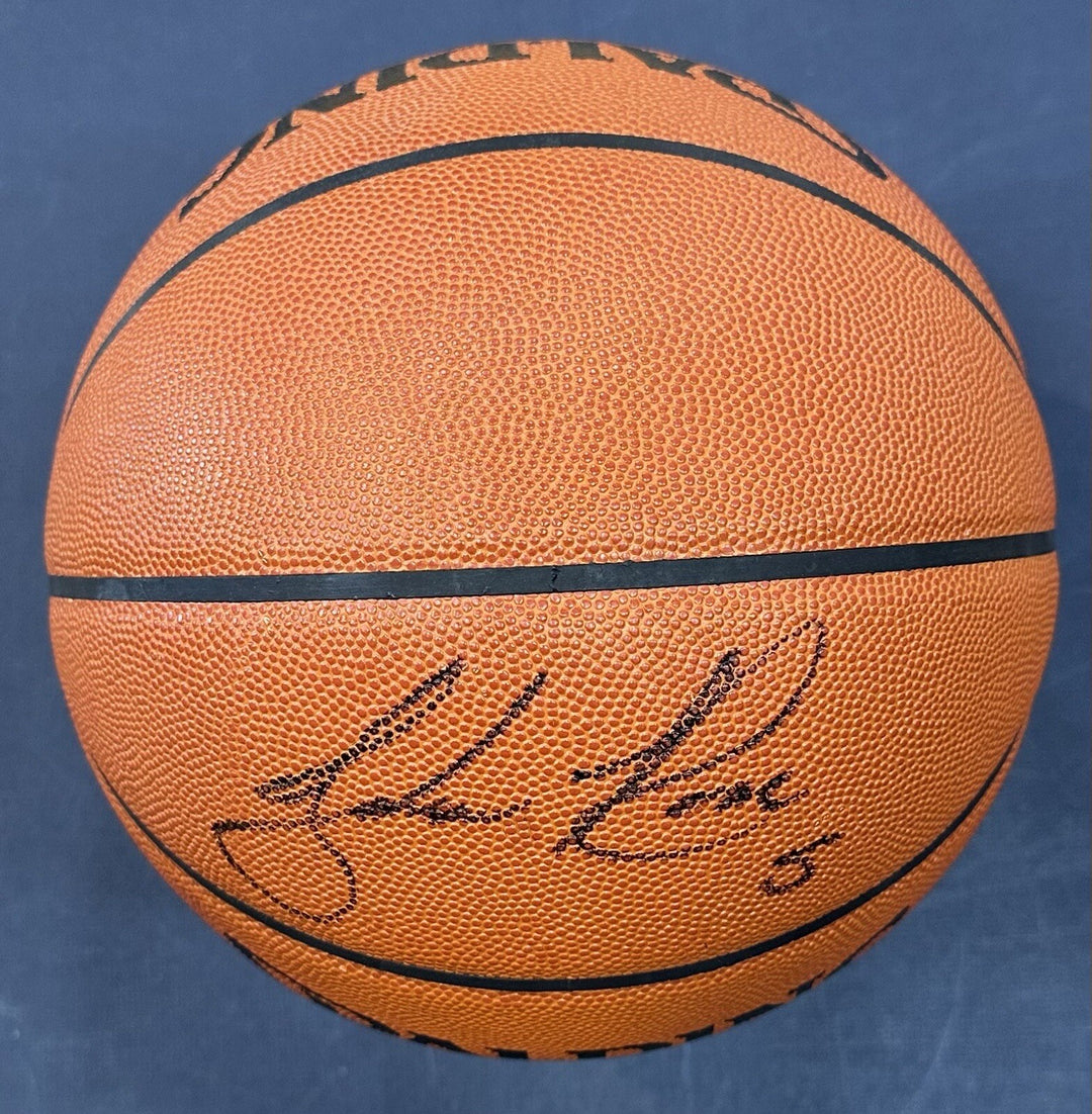 Jalen Rose Signed NBA Spalding Game Leather Basketball Auto Fab 5 Michigan COA