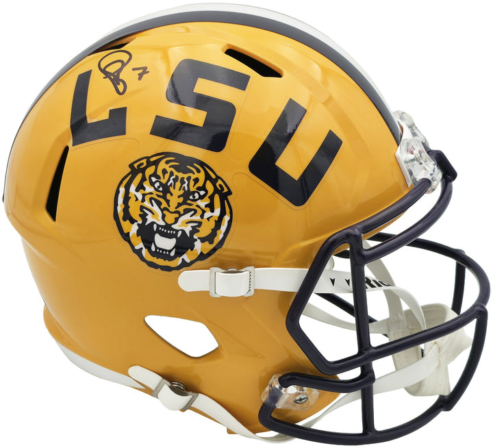 Patrick Peterson Auto LSU Tigers Yellow Full Size Speed Replica Helmet Beckett