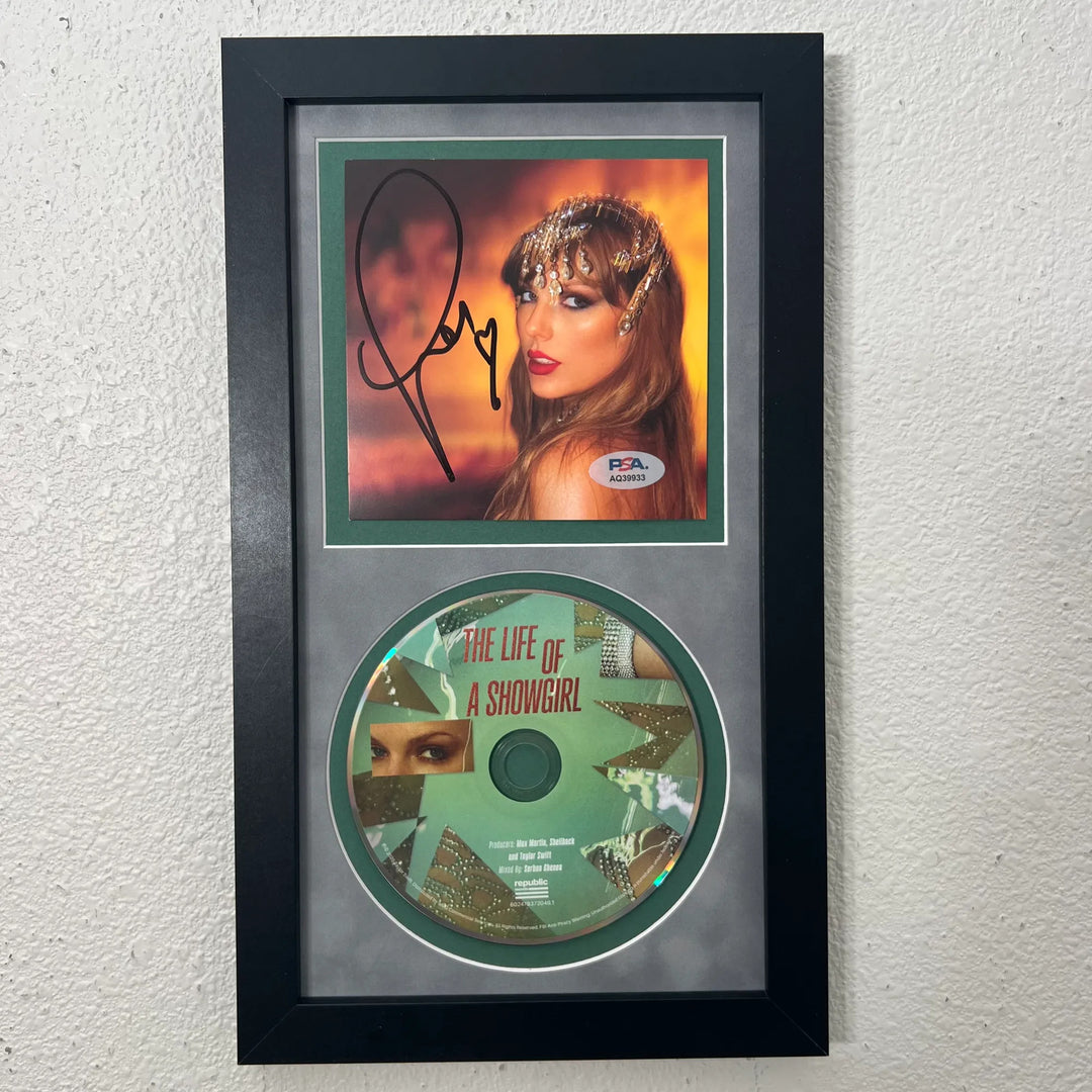 Taylor Swift Signed CD Cover Framed PSA/DNA Autographed The Life of a Showgirl