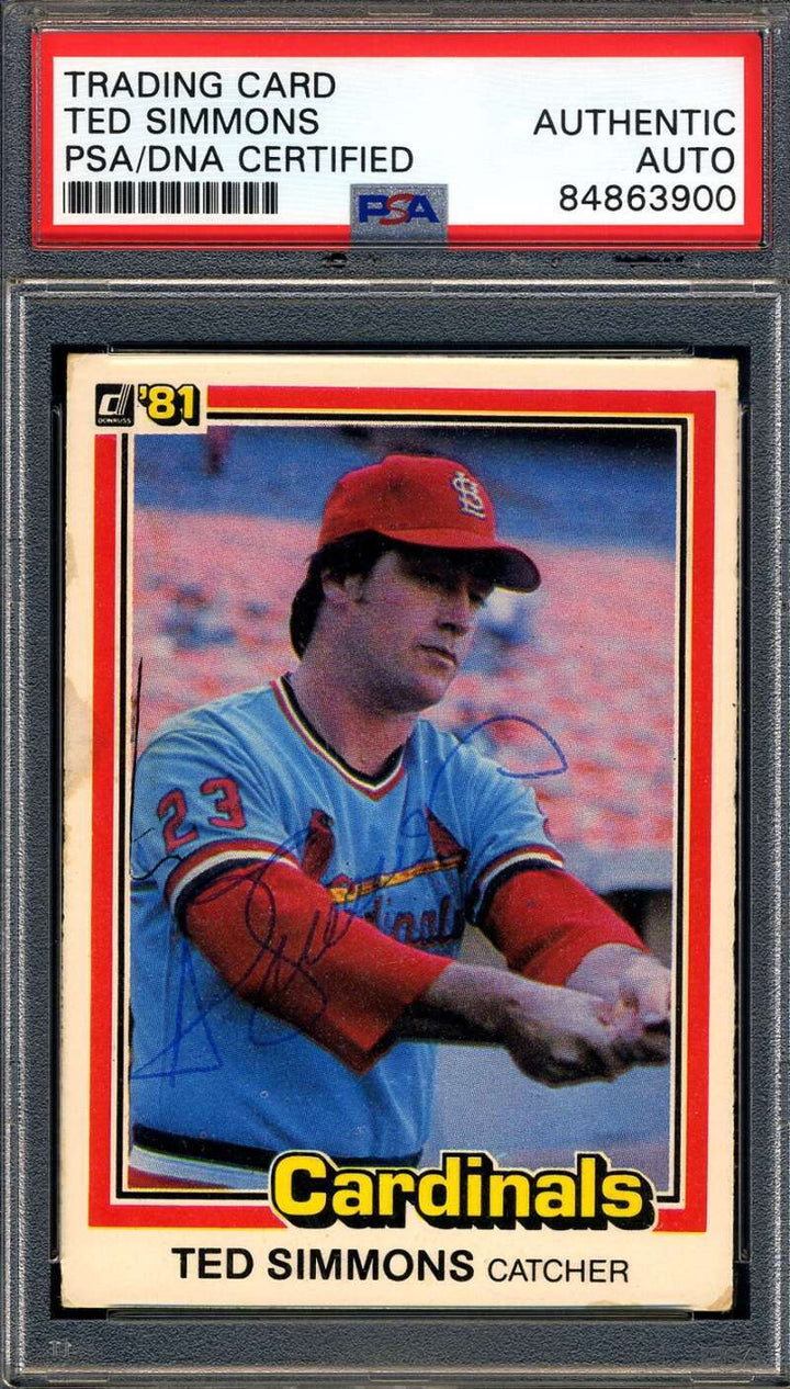 Ted Simmons PSA DNA Signed 1981 Donruss Autograph