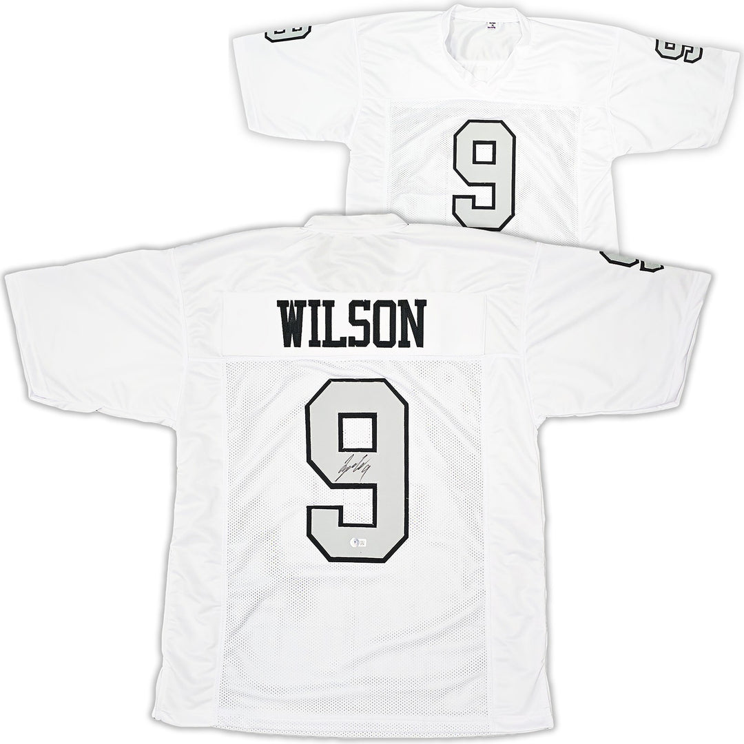 Las Vegas Raiders Tyree Wilson Auto Signed White Color Rush Jersey Beckett Wit