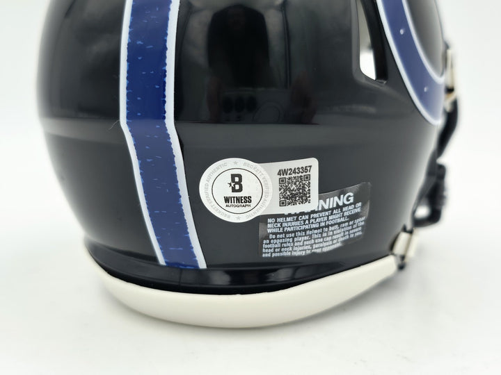Jonathan Taylor Signed Colts 2023 Alternate Black Speed Mini Helmet Beckett Wit
