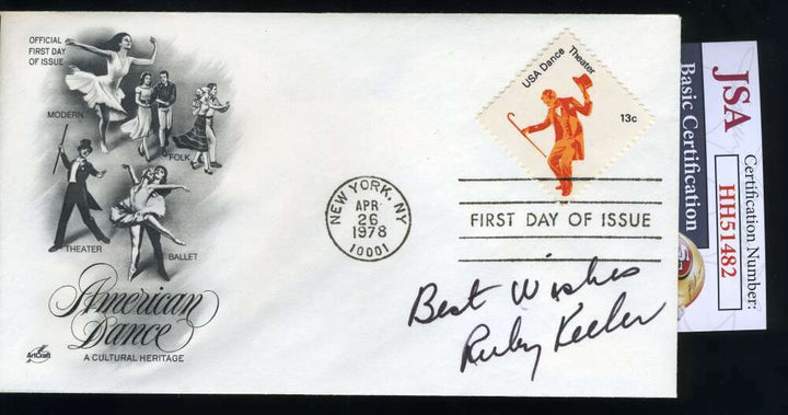 Ruby Keeler JSA Coa Signed 1978 FDC Cache Autograph