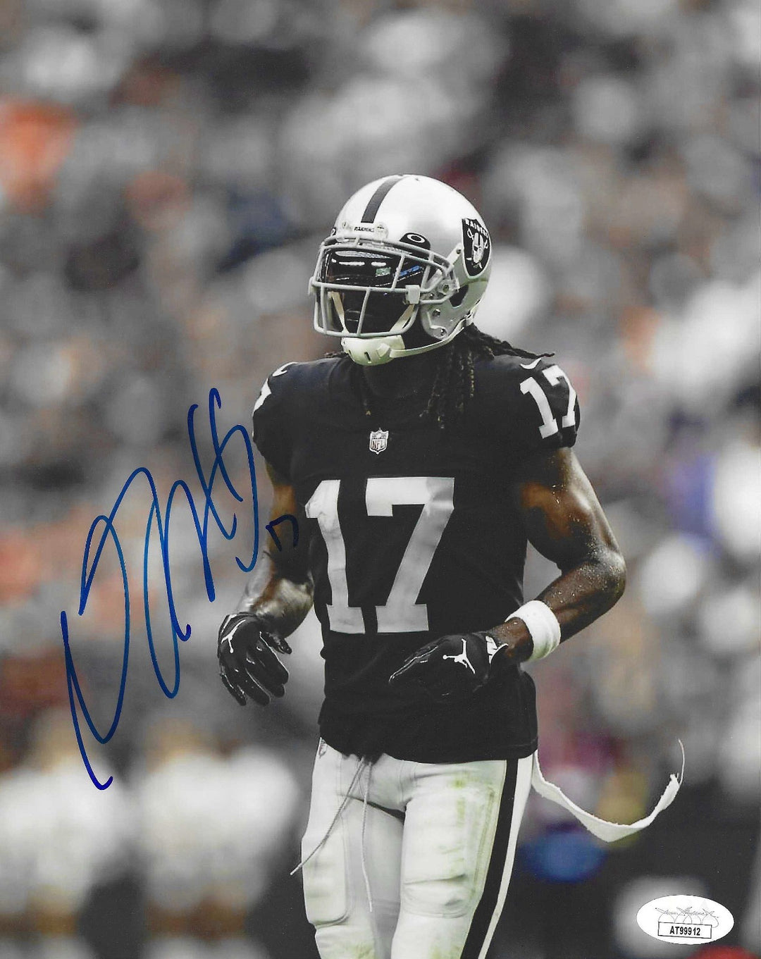 DAVANTE ADAMS SIGNED AUTOGRAPHED RAIDERS FOOTBALL 8X10 PHOTO JSA #2