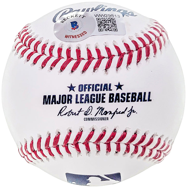 Francisco Alvarez Auto Signed MLB Baseball New York Mets Full Name Beckett Wit
