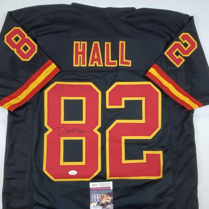 Autographed/Signed DANTE HALL Kansas City Black Jersey JSA COA Auto