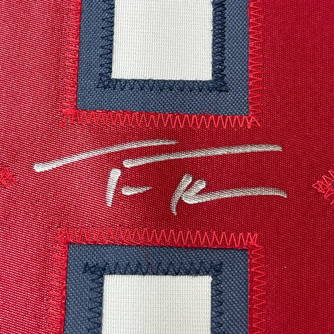 Framed Autographed/Signed Trea Turner 33x42 USA White Jersey Beckett BAS COA