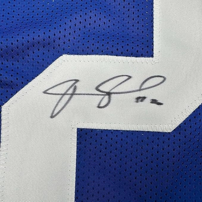 Framed Signed Janoris Jenkins Jackrabbit 35x39 NY Jersey JSA COA