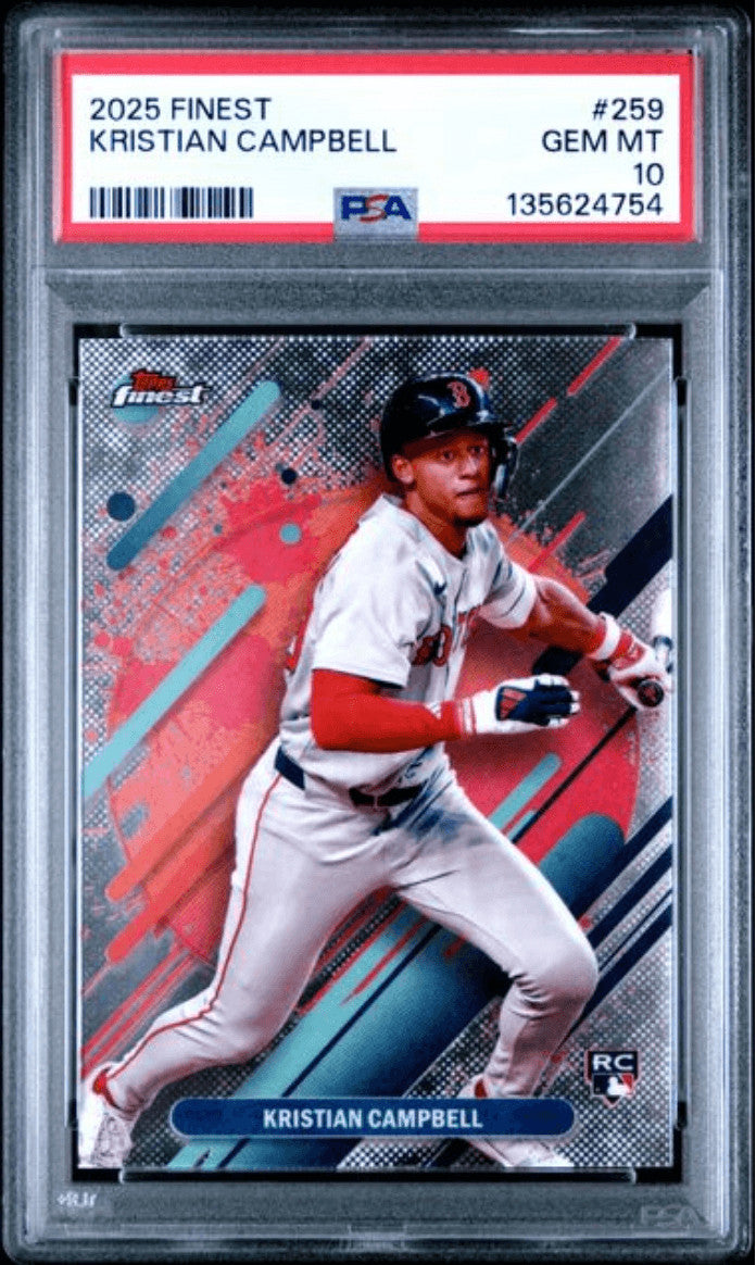 Graded 2025 Topps Finest Kristian Campbell #259 Rookie Card PSA 10