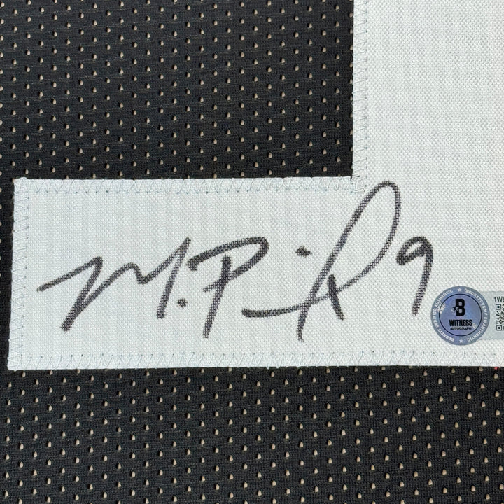 Framed Autographed/Signed Michael Penix Jr. 35x39 Atlanta Black Jersey BAS COA