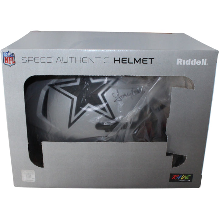 Staubach Dorsett Pearson Signed Dallas Cowboys Pro Rave Helmet Beckett 54616