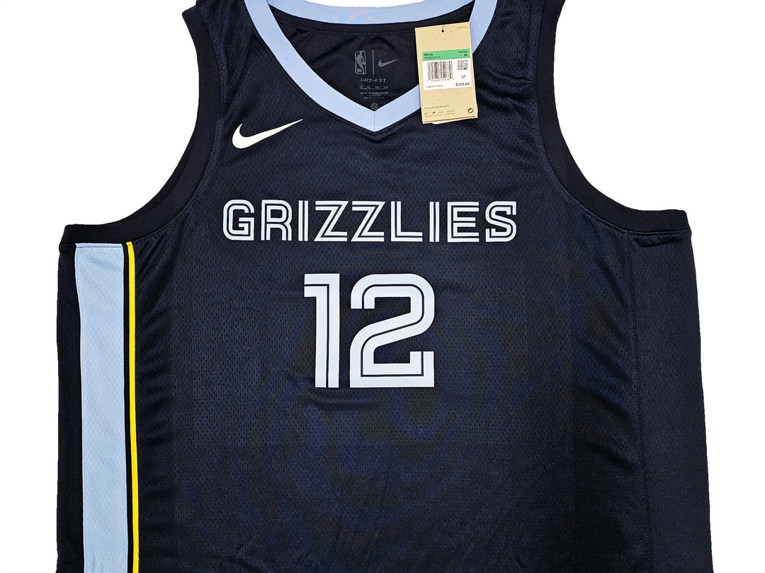 Grizzlies Ja Morant Auto Dark Blue Nike Icon Edition Swingman Jersey Size 52 BAS